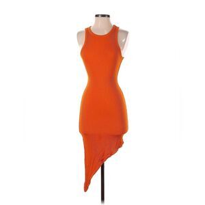 NWT Naked Wardrobe Orange ribbed racer back tank dress